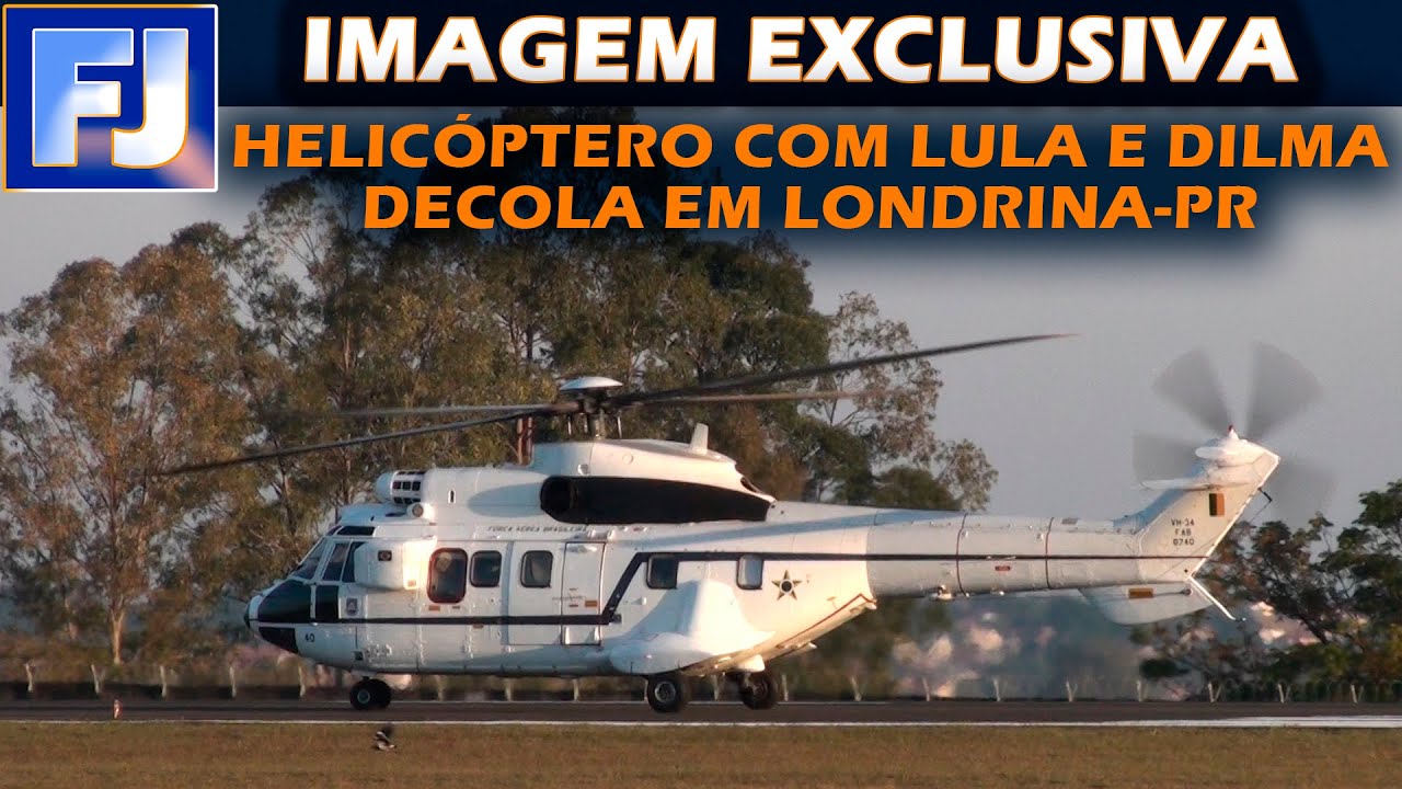 Imagem Exclusiva: Helicóptero Presidencial Decola com Lula e Dilma em Londrina-PR