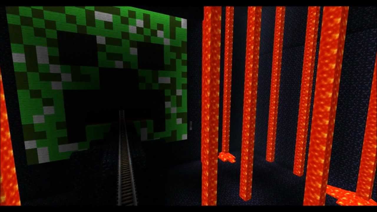 Insanity Of The Creepers Shrine.  A MineCraft Roller Coaster