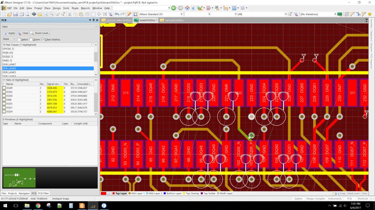 DDR3 240-pin DIMM PCB routing timelapse