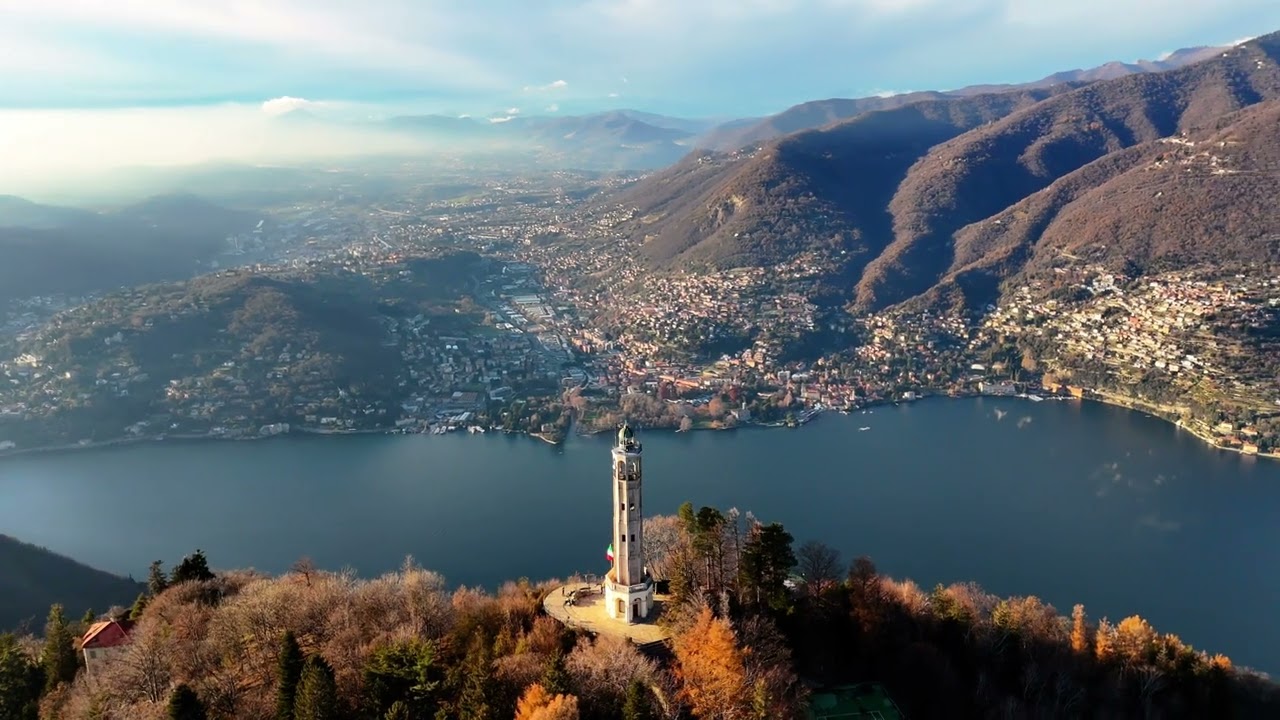 Alessandro Volta's Lighthouse, Lake Como, Italy @SussexSkylineDrones-sw7ce