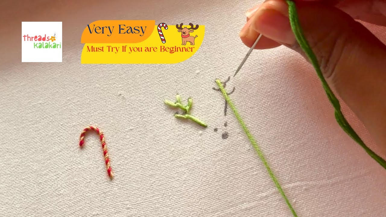 🎄 Beautiful Christmas Embroidery Design | Super Easy Hand Embroidery for Beginners