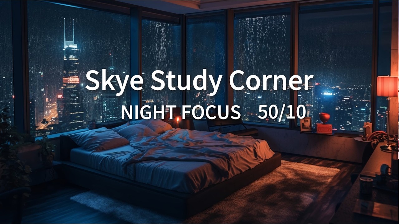 Night Focus Series🚀 2 Hours🚀 | Pomodoro 50/10 | Rain Ambience | With Countdown