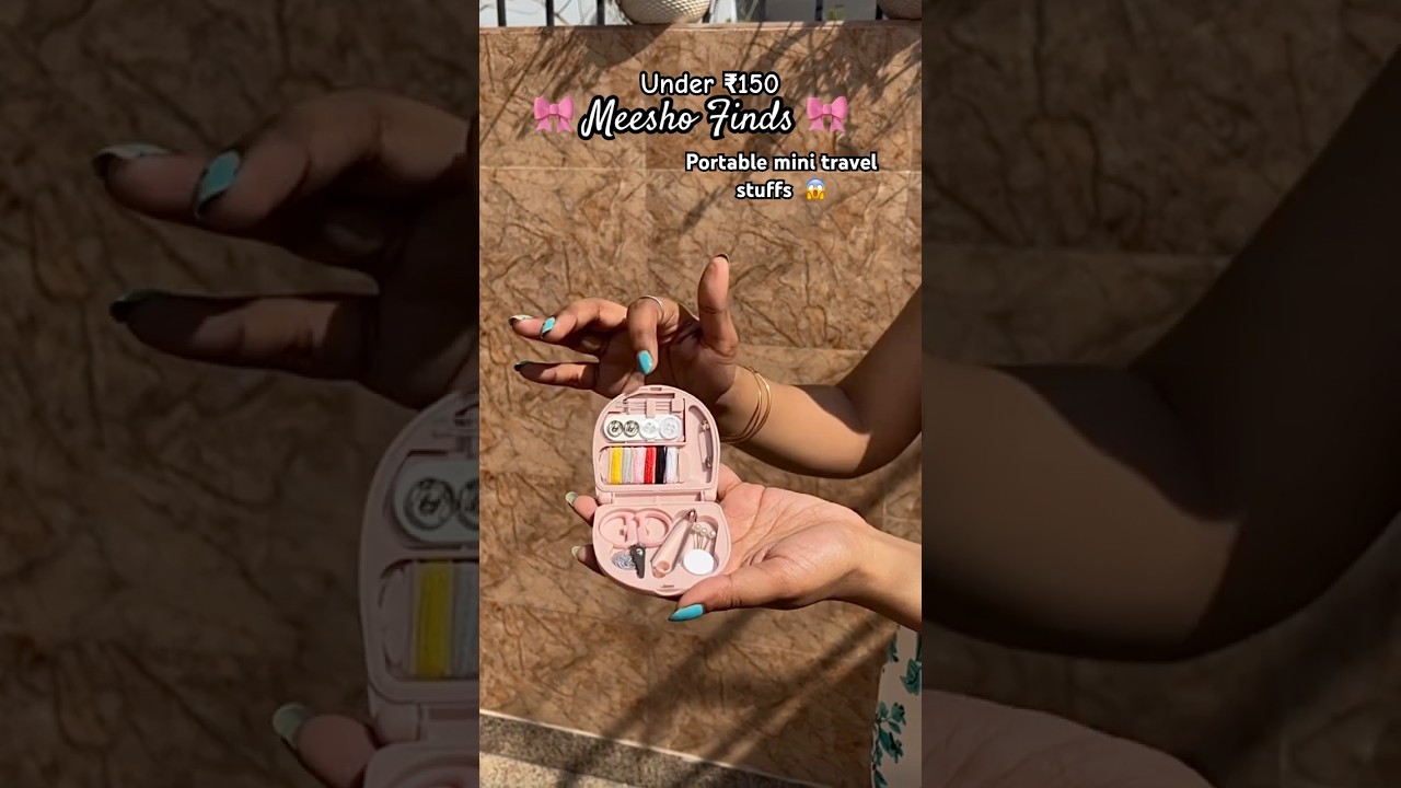Mini portable sewing kit 🎀😱#meeshofinds #portable #traveling #cutefinds #meeshohaul #shorts
