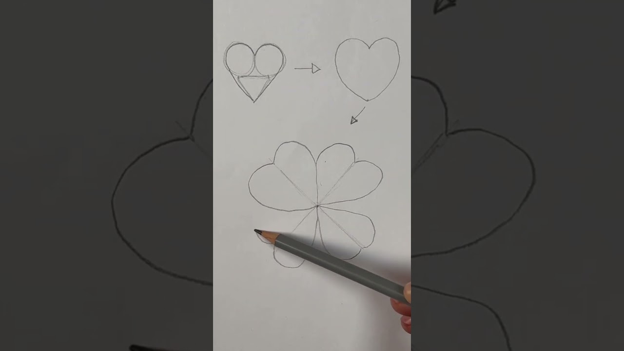 Easy way to draw a four-leaf clover 🍀