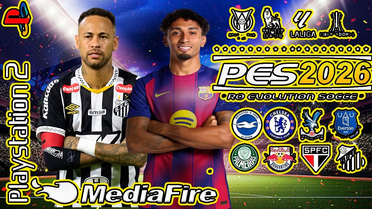 eFOOTBALL PES 2025 (iso ps2) Download Mediafire 🔥 100 ESTADIOS Atualizado BRASILEIR&Atilde;O E EUROPEU PC