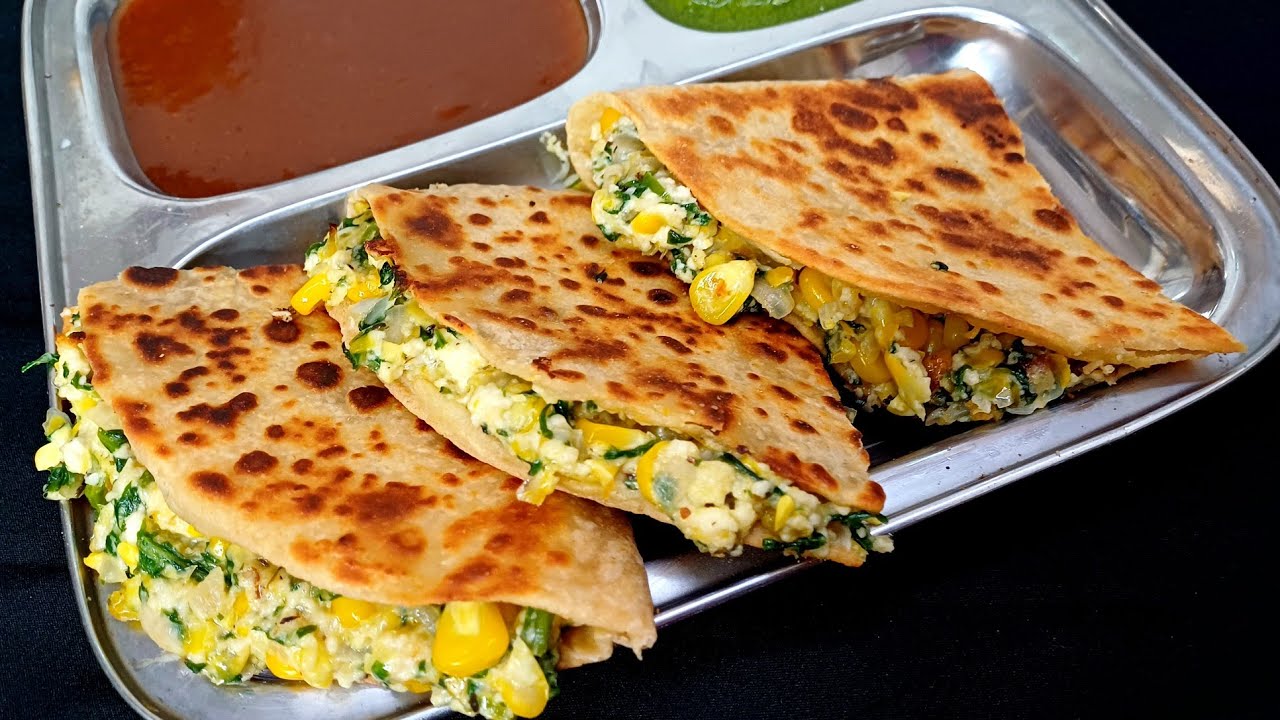 Spinach Corn Quesadilla | Veg Quesadilla | Quesadilla Recipe | Protein Rich Recipes | Easy Lunch