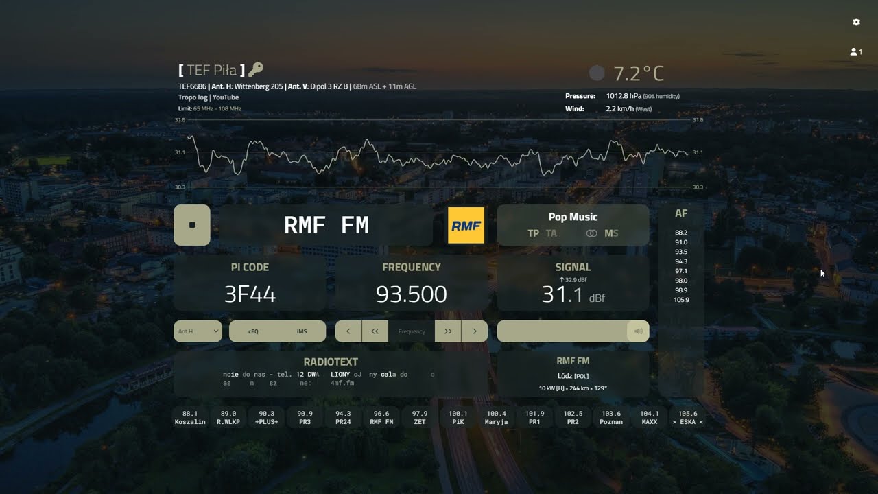[FM DX] RMF FM 93.5 | PL 10kW/243km *RDS*