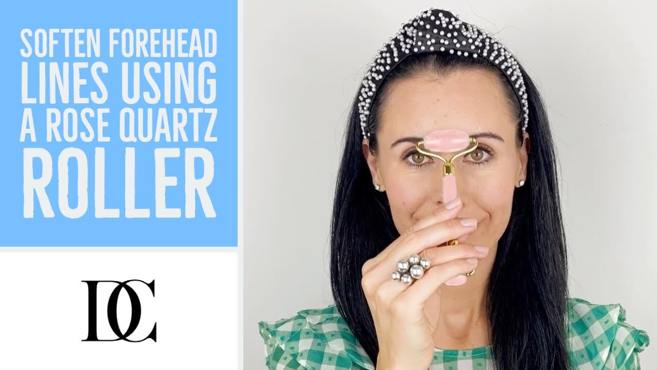 Soften Forehead Lines Using A Rose Quartz Roller