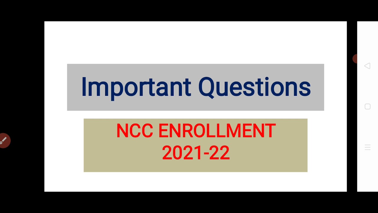 NCC Selection Questions|NCC Enrollment Important Questions|NCC A,B,C certificate Questions