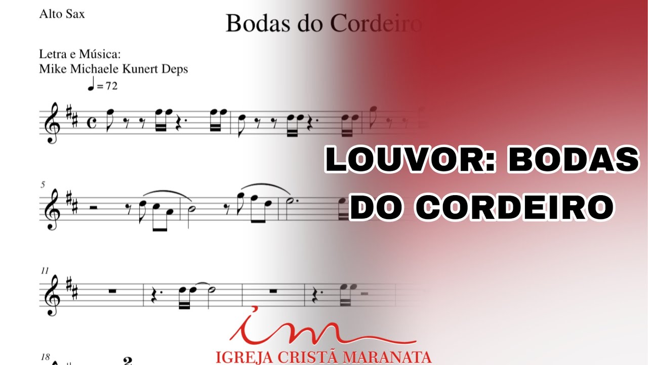 ARRANJO: Bodas do Cordeiro - Saxofone Alto (ICM) 🎷