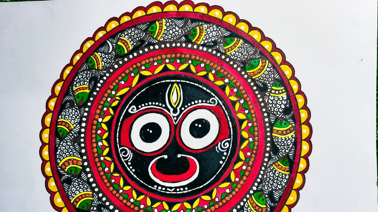 Part -2. Madhubani Painting / Balaji Art  / Fish with Balaji Madhubani painting on paper work #art 