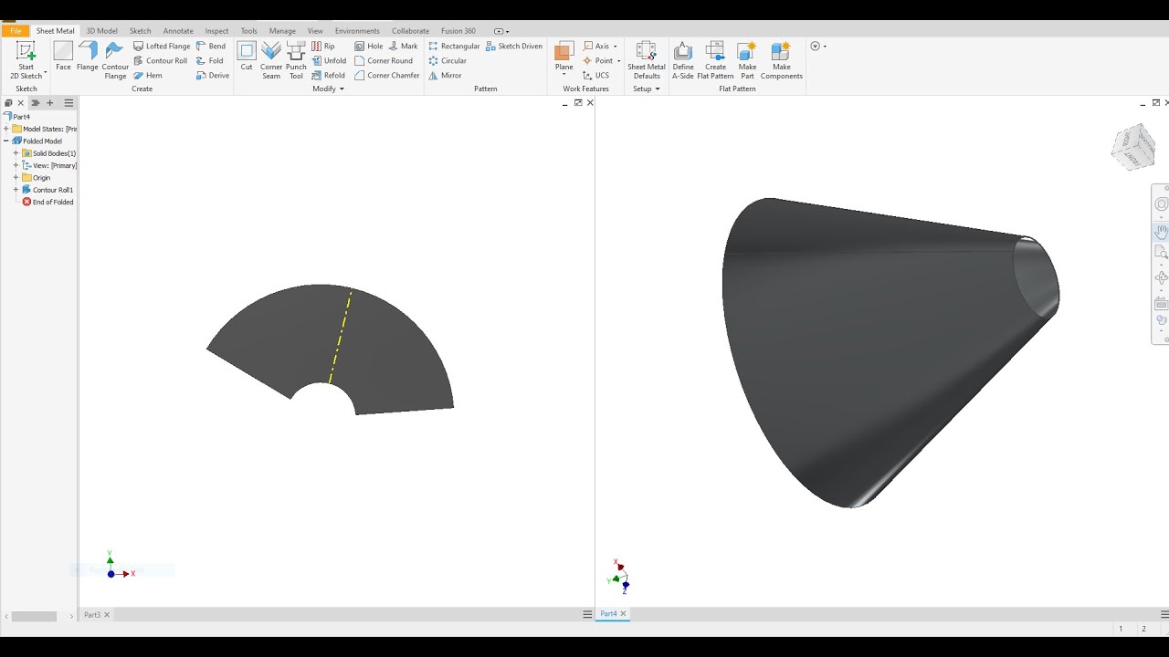 Autodesk Inventor 2023 Tutorial Design Sheet Metal Cone