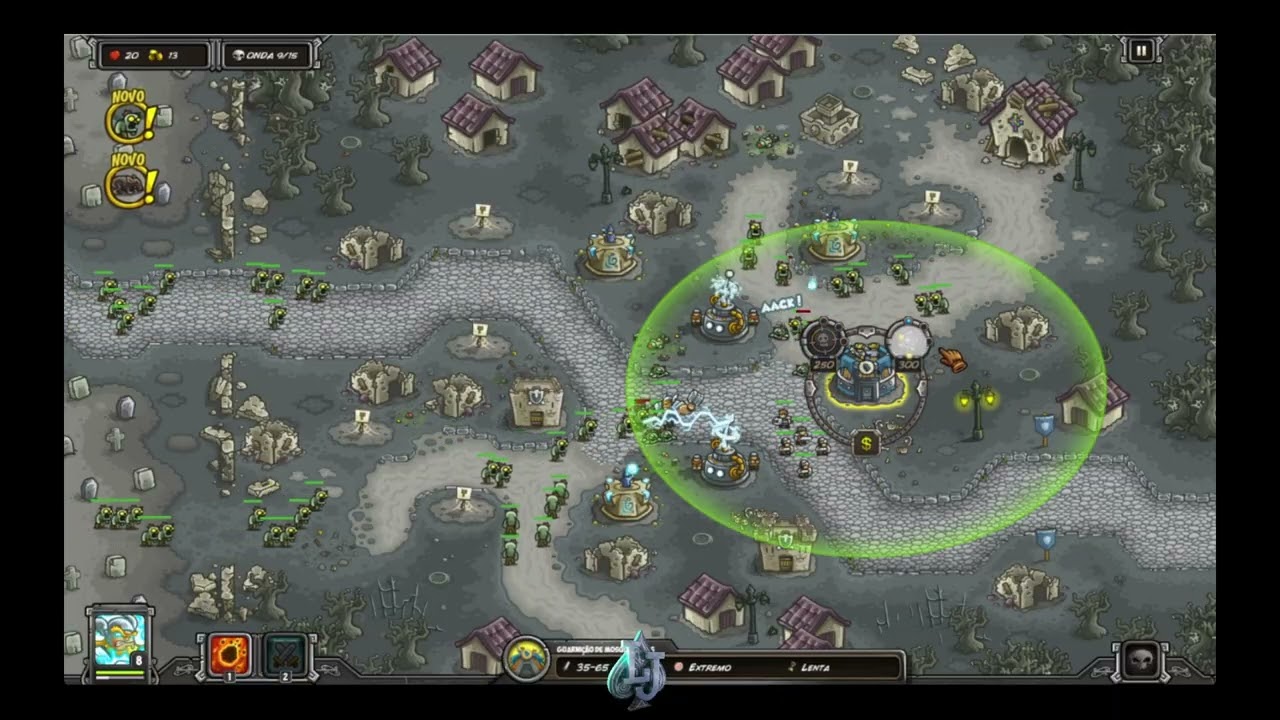 Kingdom Rush 1 - Fase: Podrélia - Campanha Veterano 3 estrelas!