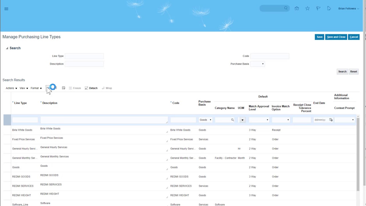 7-4: Creating a Purchasing Line Type in Oracle Fusion Procurement
