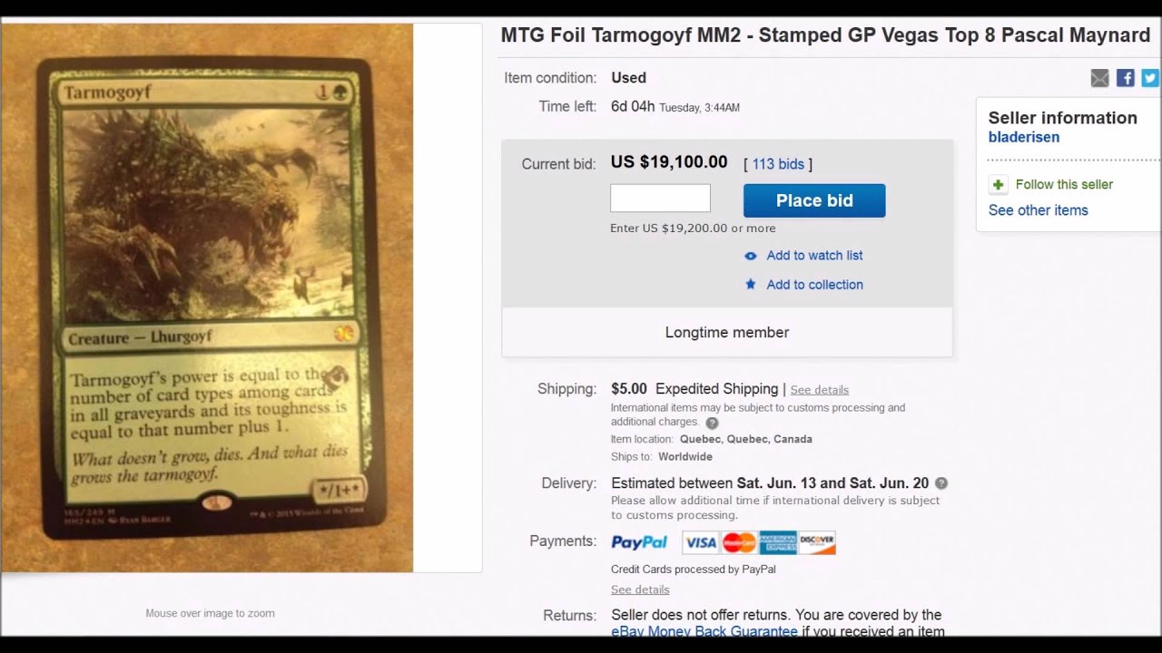 $100,000? Magic the Gathering FOIL Tarmogoyf