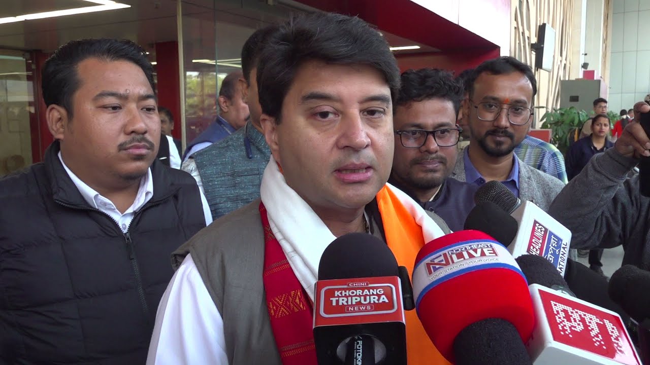 Union Minister Jyotiraditya Arrives in Tripura on 3-Day Visit to Launch Major Development Projects