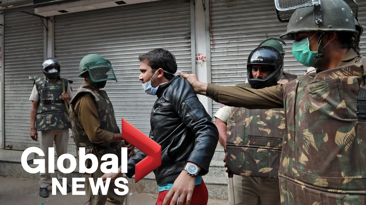 Coronavirus outbreak: Indian police break up citizenship protests as lockdown enforced