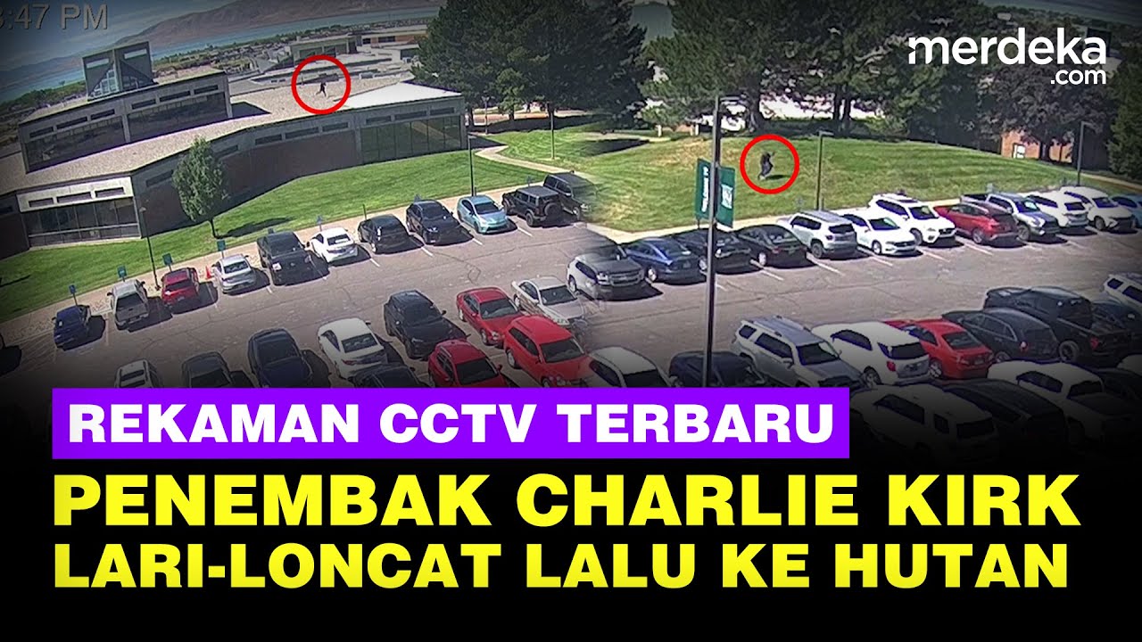 Rekaman CCTV Terbaru, Detik-detik Penembak Charlie Kirk Loncat dari Atap Kabur Masuk Hutan