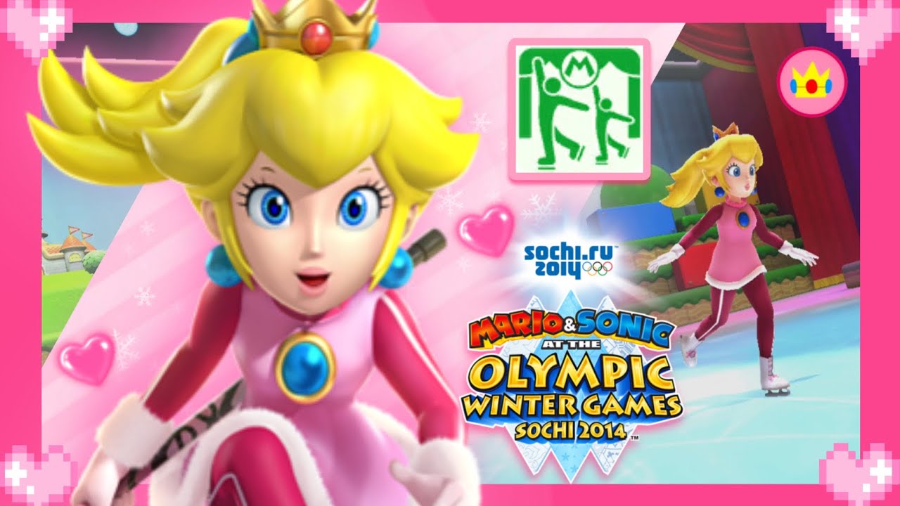 💗 Mario & Sonic at the Sochi 2014 Olympic Games (Mario’s Figure Skating Spectacular) Peach Gameplay💗