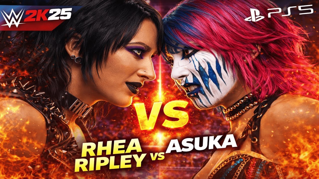Rhea Ripley vs Asuka – Epic Women’s Battle @WWE2K25 PS5 @WWEVault #wwe #viral #shorts #short 🔔👈