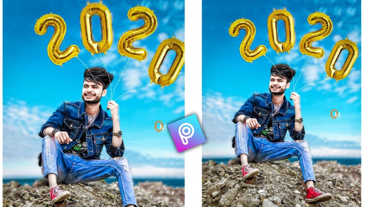 PicsArt Happy New Year 2020 Photo Editing Tutorial in picsart Step by Step in Hindi - OPE