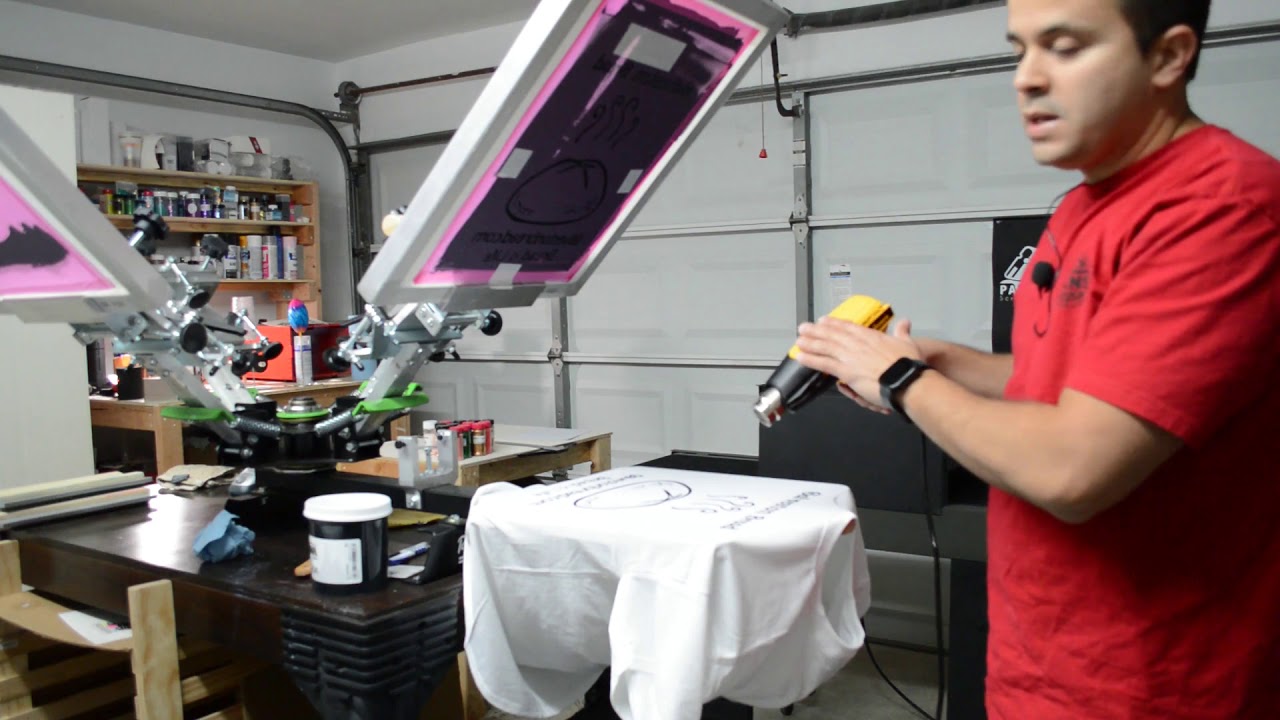 One color on the Riley Hopkins 250 Screen Printing Press