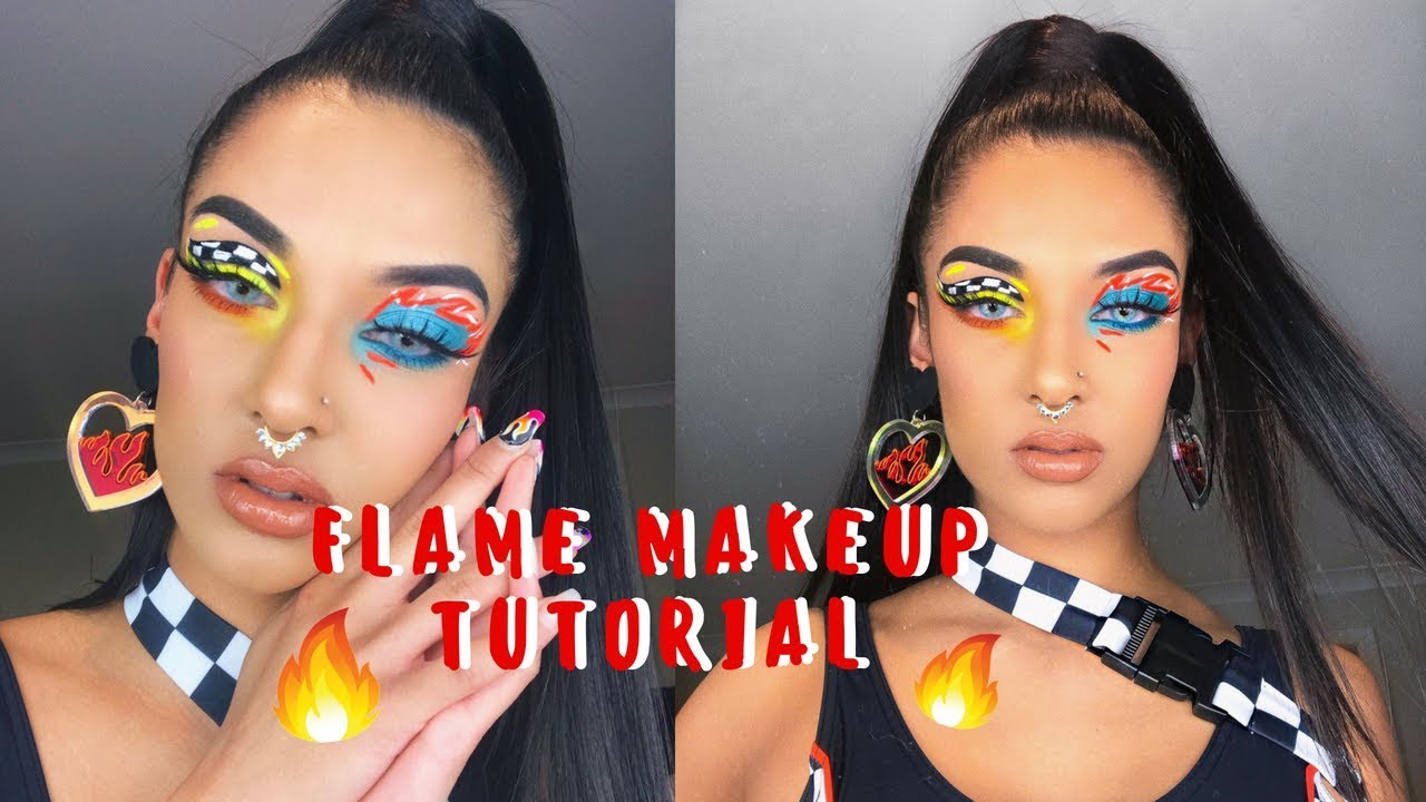 Flames & Race Flag Makeup Tutorial | Rowisingh
