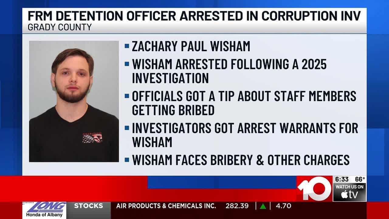 Former Grady County detention officer arrested in contraband investigation