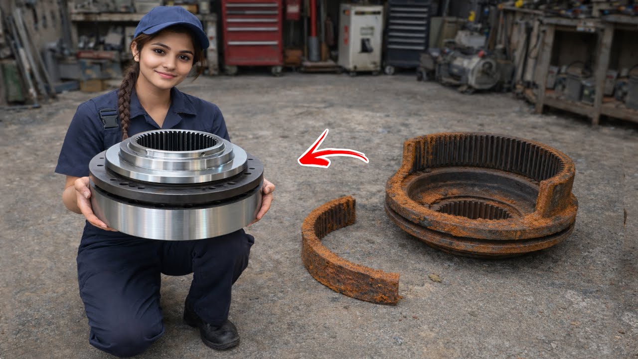 Excavator Wheel Hub Was Broken in Pieces — Watch the Full Repair Process