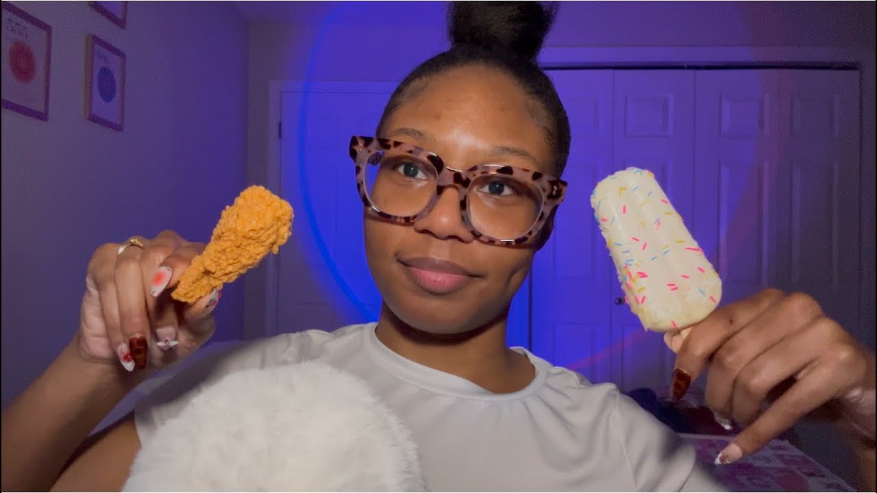 ASMR Eating Fake Foods 🍗Tingly Mouth Sounds 😋