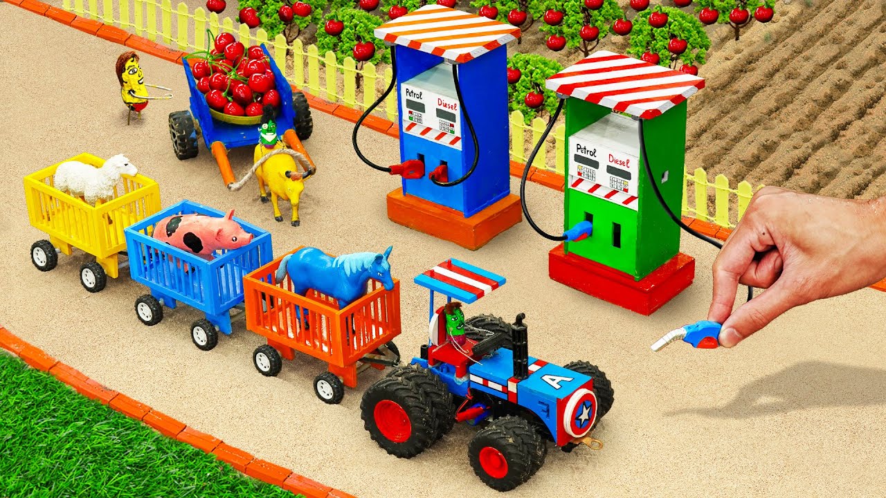 DIY Mini Tractor | Running Out of Gas While Transporting Horses, Pigs, and Sheep to Their New Stable