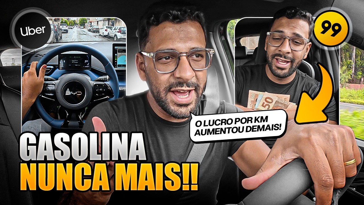 Primeiro dia no Uber com meu BYD Dolphin Mini 2026 [rodei até ZERAR a bateria🪫]