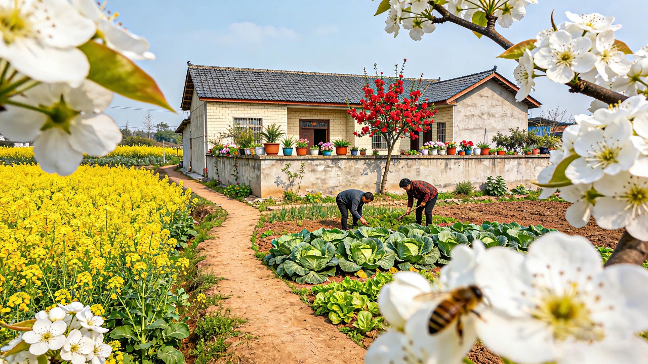 The REAL China: Hidden Flower Village - Rapeseed, Pear Blossoms & Farming Life [4K]