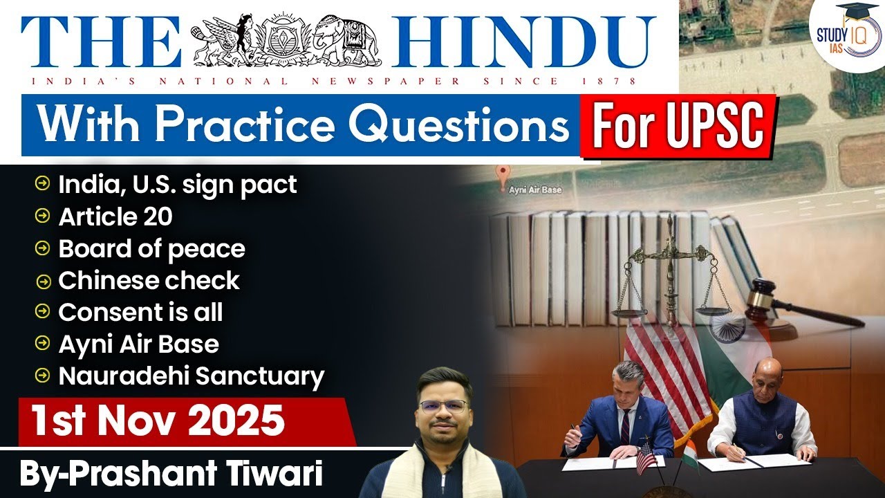 The Hindu Analysis | 1st November 2025 | The Hindu News Paper Today With Practice Questions