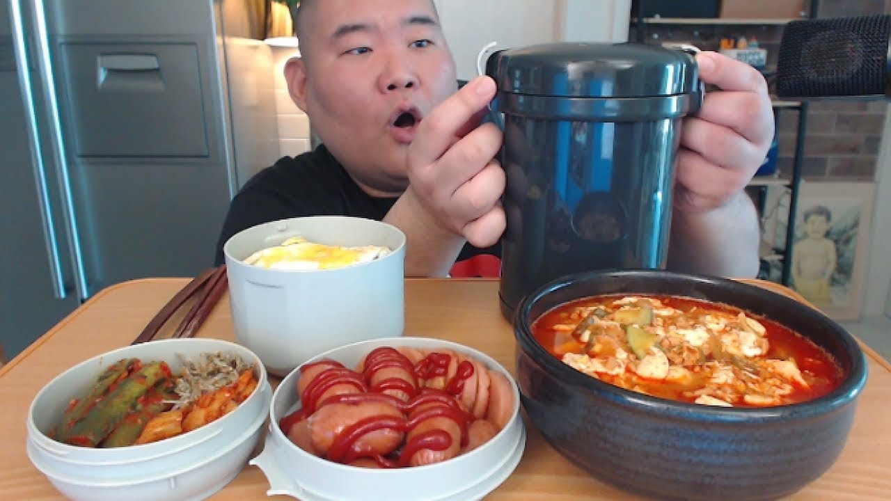 27년전 실사용 했던 보온도시락 , 얼큰순두부찌개 쿡먹방 입니다. Elementary school lunch boxes, soft tofu stew . Mukbang
