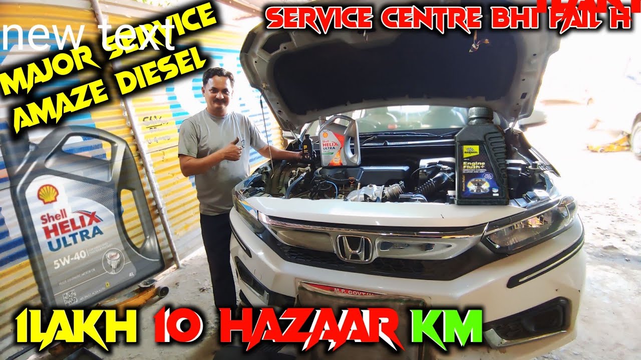 Honda Amaze Diesel BS6 Major Service || 110000km Amaze Servicing