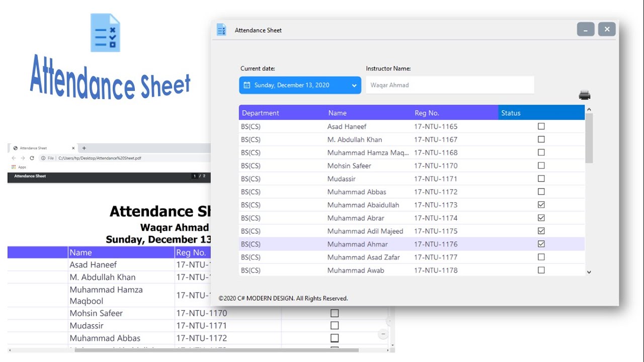 How we make an Attendance Sheet?📝 | C#
