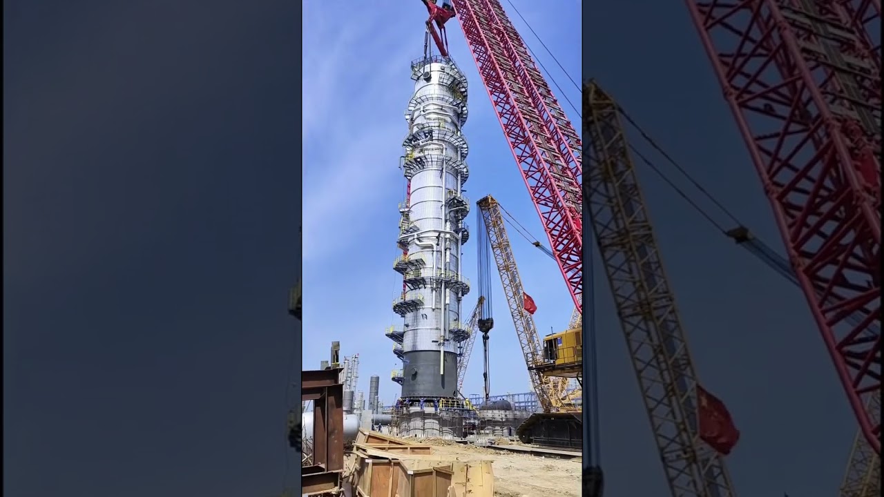 A 1000-ton crawler crane is spectacular. # Mechanical # Crawler crane # Working