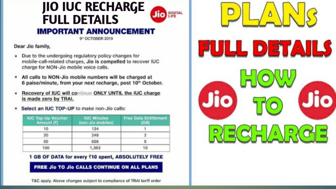 Jio IUC plan full details
