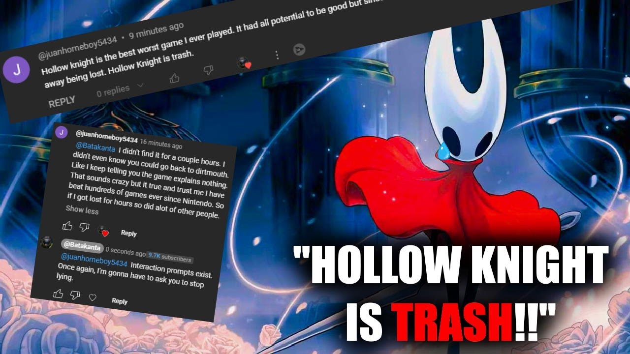 “Hollow Knight is WORTHLESS TRASH” According to this absolute clown