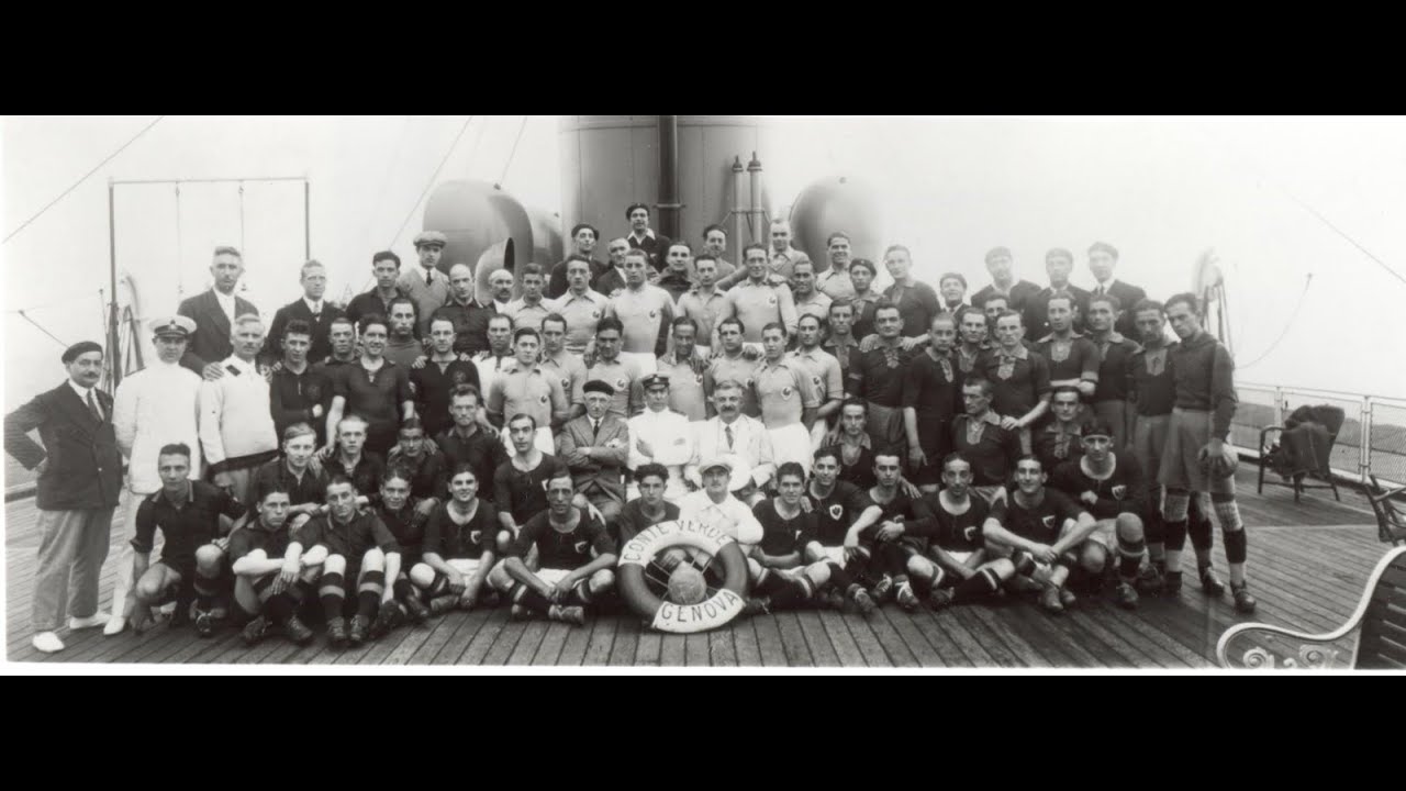 1930 World Cup European team departures on the Conte Verde towards Montevideo, Uruguay