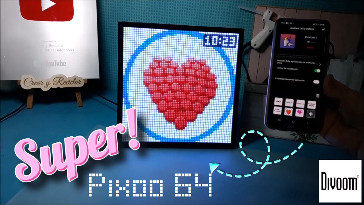 Mira lo que me acaba de llegar Divoom Pixoo 64 Accesorio imprescindible si eres Youtuber