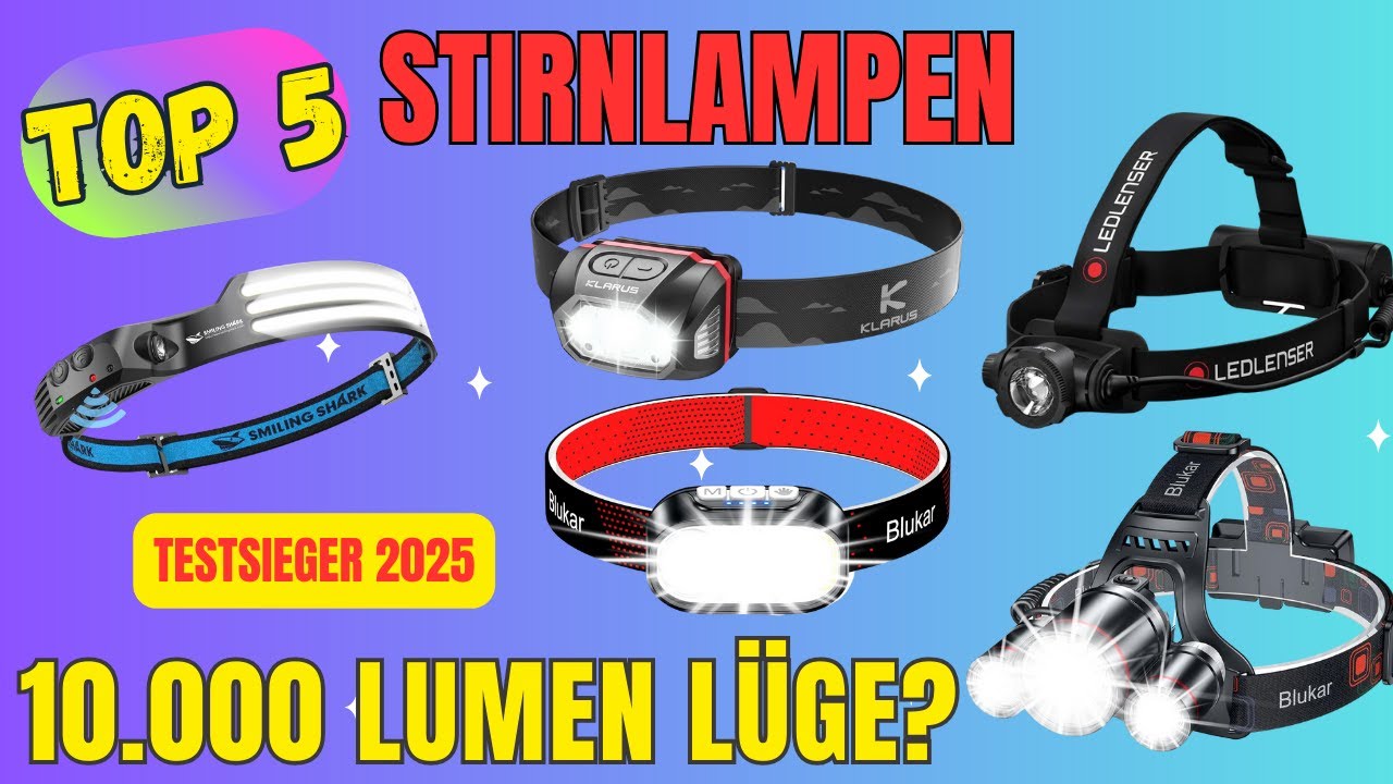 Beste Stirnlampe 2025? Klarus HM1, Smiling Shark & Ledlenser im Vergleich (Test & Kaufberatung)