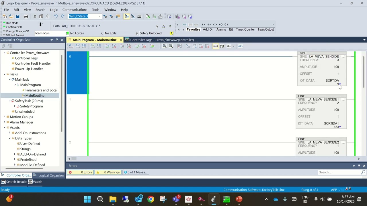 OPC UA in Logix controllers V37