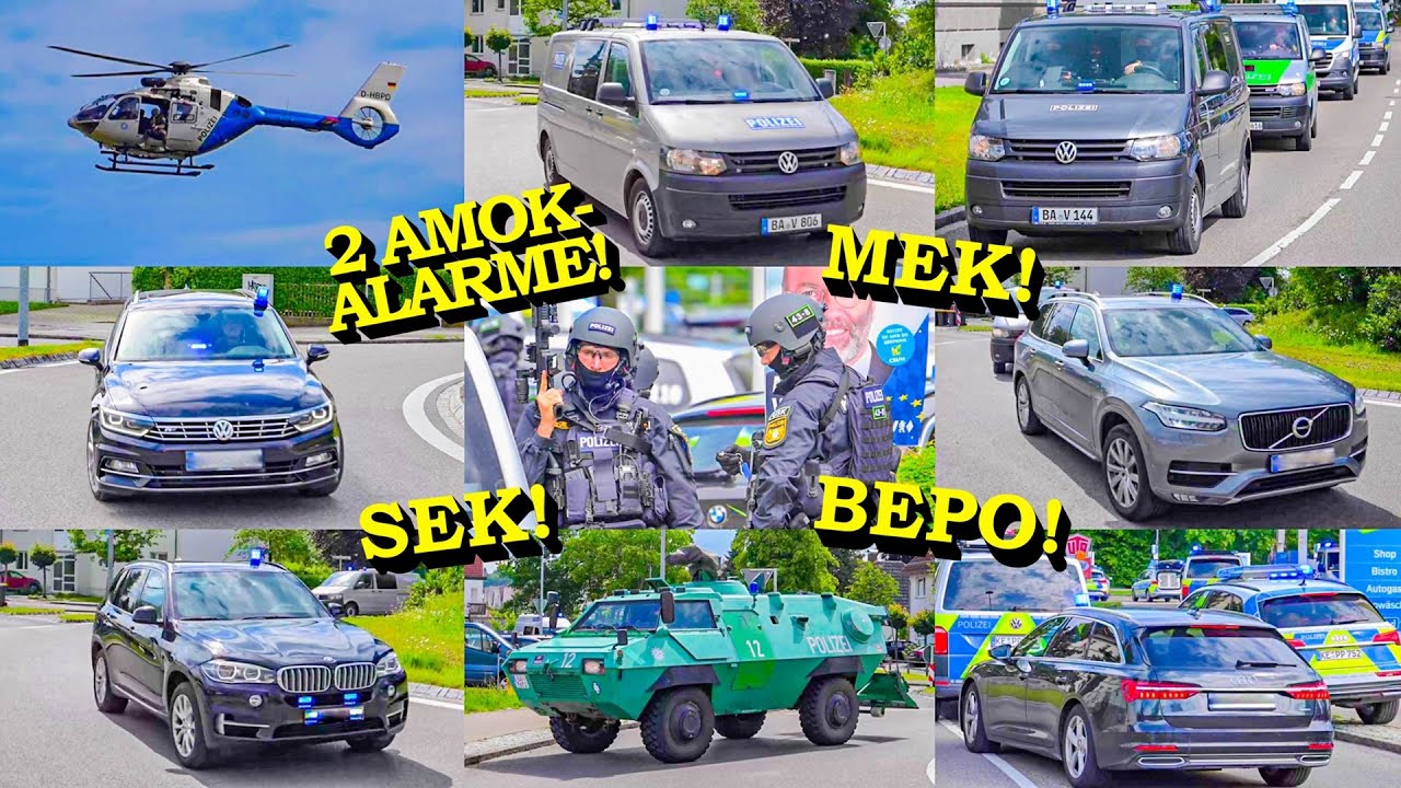 [AMOK-ALARM & BEDROHUNSLAGE MIT WAFFE] - SEK + MEK Bayern & Baden-Württemberg auf Einsatzfahrt -