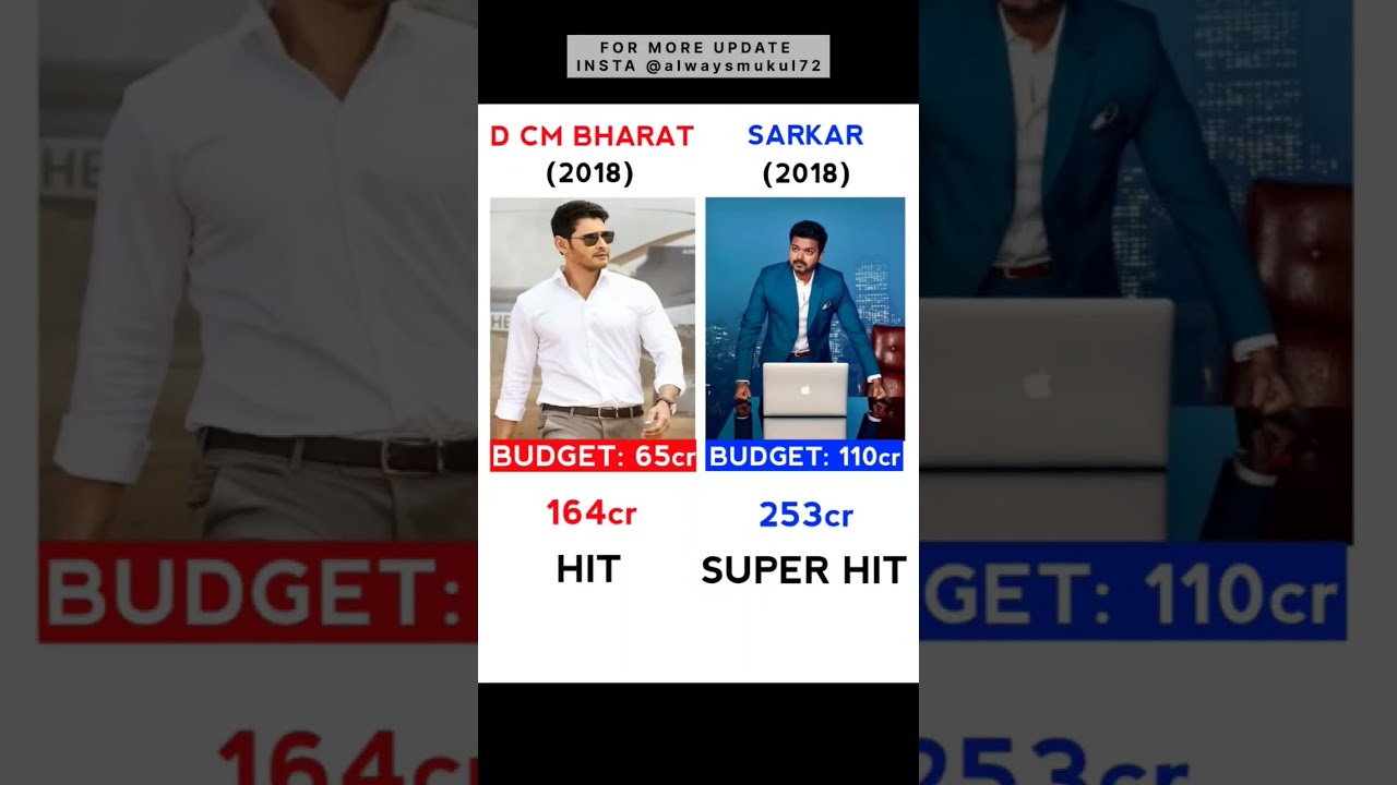 Dashing Cm Bharat Vs Sarkar Movie Comparison #vijay #maheshbabu #shorts