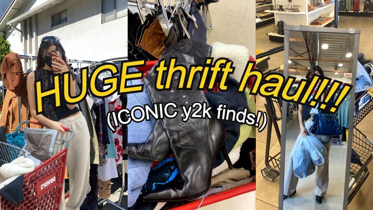 HUGE y2k fall THRIFT TRY ON HAUL!!! (thrifting iconic finds ONLY!)