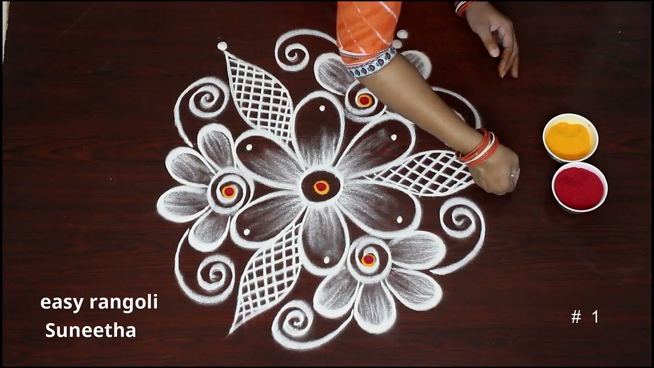 2 rangoli designs with dots easy and Beautiful || simple daily use mugglu || New kolam