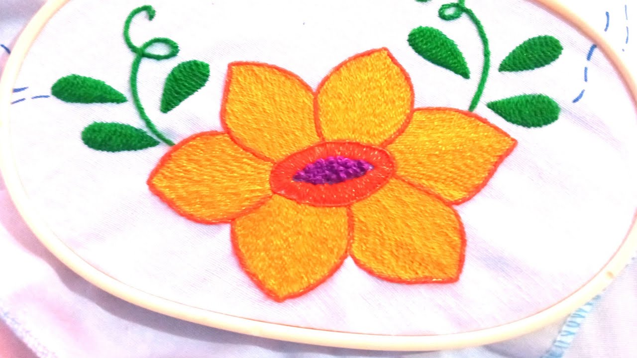 INCREÍBLE PUNTADA DE RELLENO PARA UNA FLOR, PASO A PASO/MARYKU