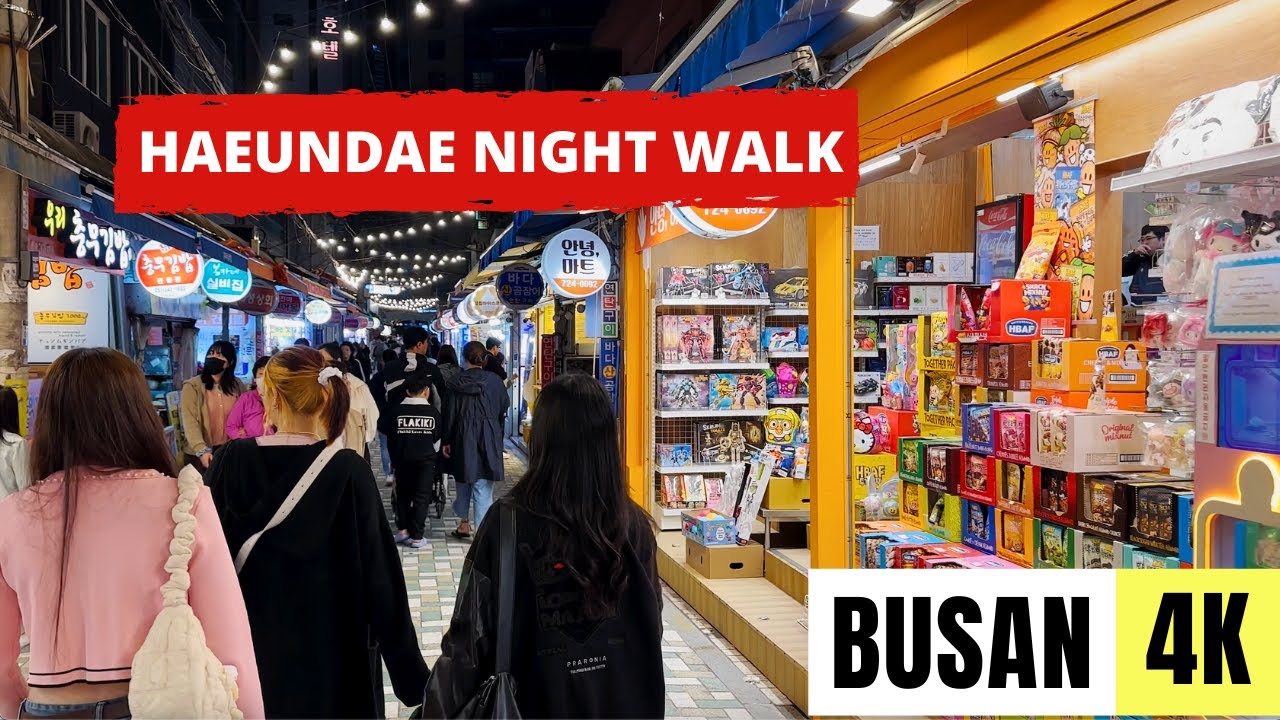 BUSAN, SOUTH KOREA 🇰🇷 [4K] Haeundae Night Walk